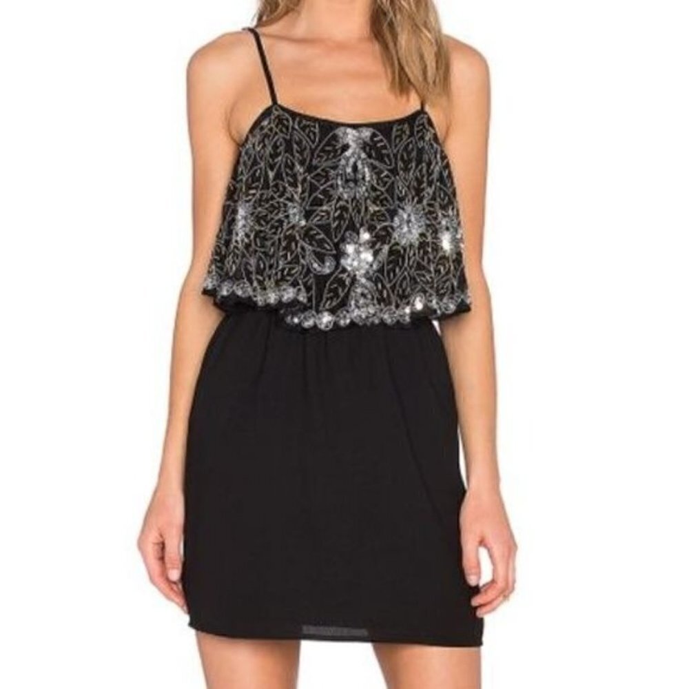 Revolve Lovers + Friends Black Strappy Sun Kissed Mini Cocktail Dress Size Small